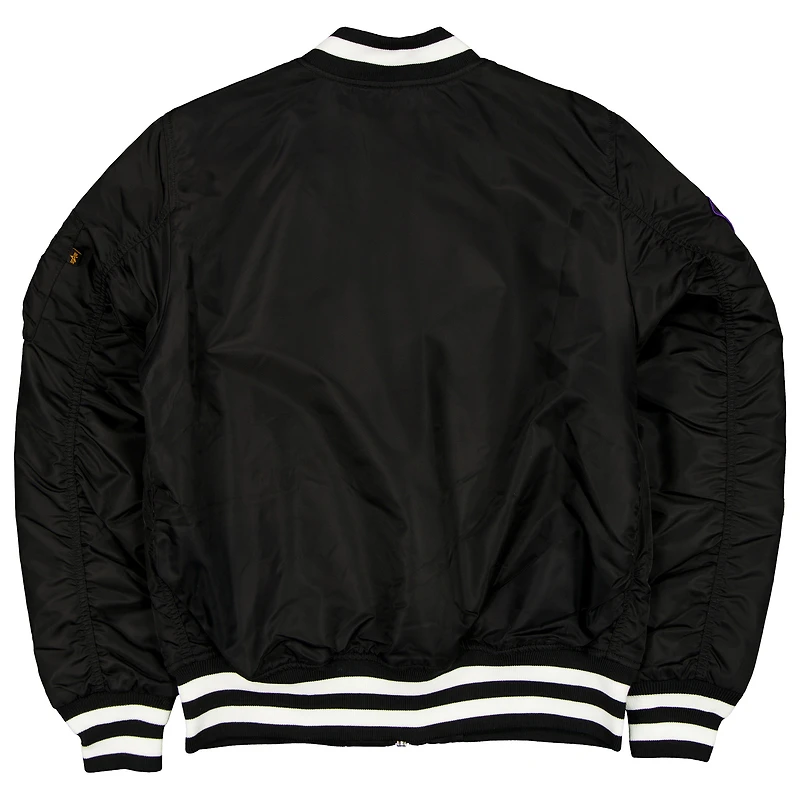 Men's New Era x Alpha Industries Black Los Angeles Dodgers Full-Zip Bomber Jacket