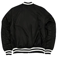 Men's New Era x Alpha Industries Black Los Angeles Dodgers Full-Zip Bomber Jacket