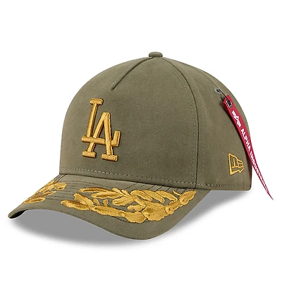 Casquette ajustable A-Frame 9FORTY olive des Dodgers de Los Angeles pour homme New Era x Alpha Industries