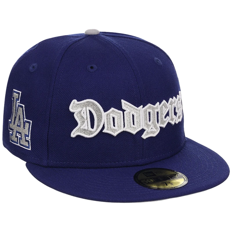 Men's New Era x Watts Homie Quan Royal Los Angeles Dodgers English 59FIFTY Fitted Hat