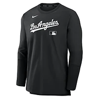Men's Nike Black/Black Los Angeles Dodgers Authentic Collection Player Dri-FIT Lightweight Pullover