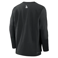 Men's Nike Black/Black Los Angeles Dodgers Authentic Collection Player Dri-FIT Lightweight Pullover