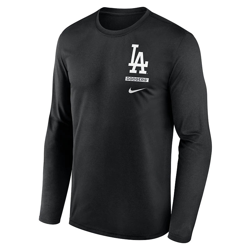 Men's Nike Black Los Angeles Dodgers 2-Hit Legend Dri-FIT Long Sleeve T-Shirt