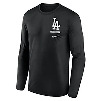 Men's Nike Black Los Angeles Dodgers 2-Hit Legend Dri-FIT Long Sleeve T-Shirt