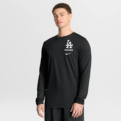 Men's Nike Black Los Angeles Dodgers 2-Hit Legend Dri-FIT Long Sleeve T-Shirt