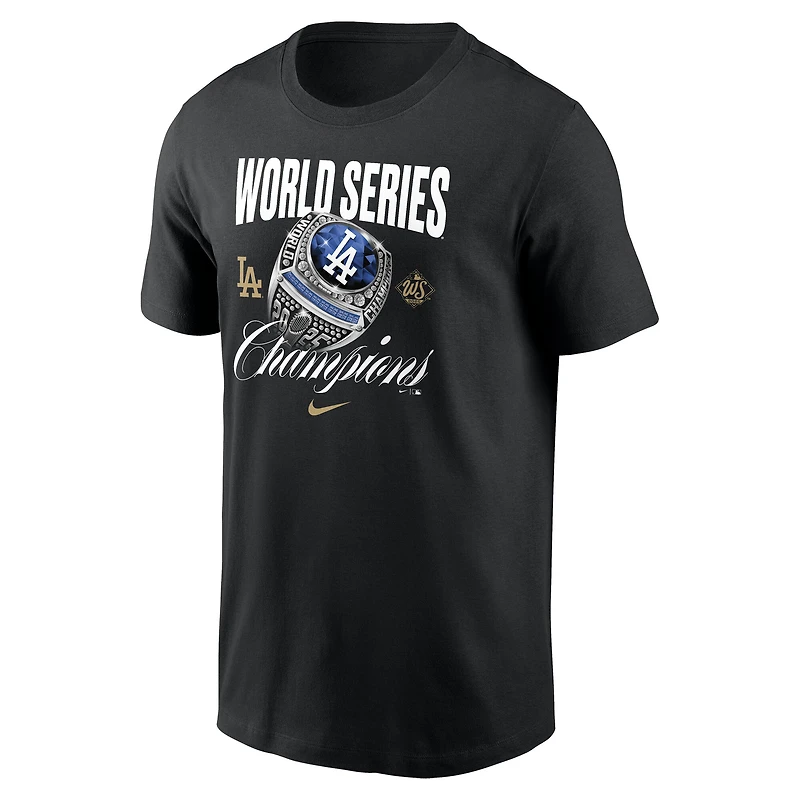 Men's Nike Black Los Angeles Dodgers 2025 World Series Champions Ring T-Shirt