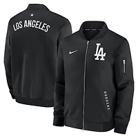 Veste aviateur décontractée entièrement zippée Nike Royal Los Angeles Dodgers Authentic Collection Dugout pour homme