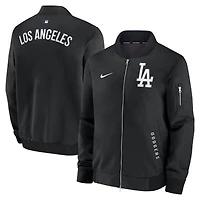 Men's Nike Black Los Angeles Dodgers Authentic Collection Dugout Relaxed Full-Zip Bomber Jacket