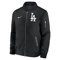 Men's Nike Black Los Angeles Dodgers Authentic Collection Dugout Relaxed Full-Zip Bomber Jacket