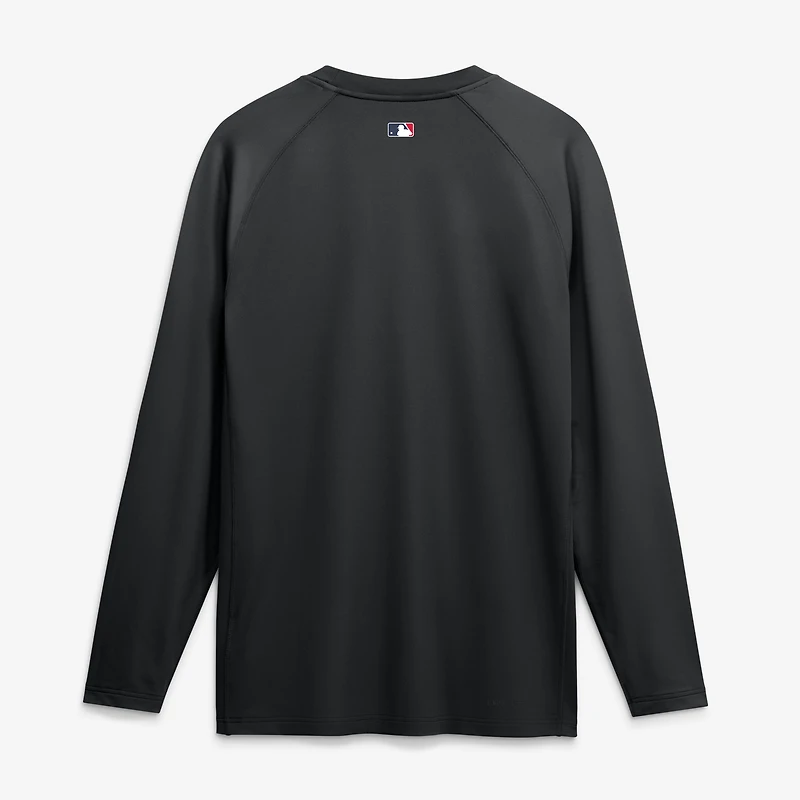 T-shirt à manches longues raglan Nike noir Los Angeles Dodgers Authentic Collection Game Time pour homme