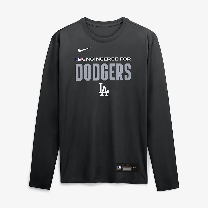 Men's Nike Black Los Angeles Dodgers Authentic Collection Legend Dri-FIT Long Sleeve T-Shirt