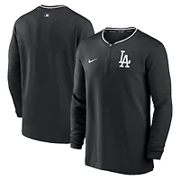Haut Nike noir à demi-zip Performance authentique des Los Angeles Dodgers pour homme