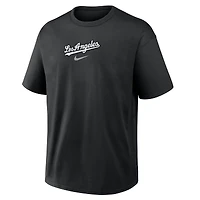 T-shirt Nike Max 90 noir pour homme, Los Angeles Dodgers, avec logo de la ville.