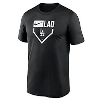 Men's Nike Black Los Angeles Dodgers Home Plate Icon Legend Performance T-Shirt