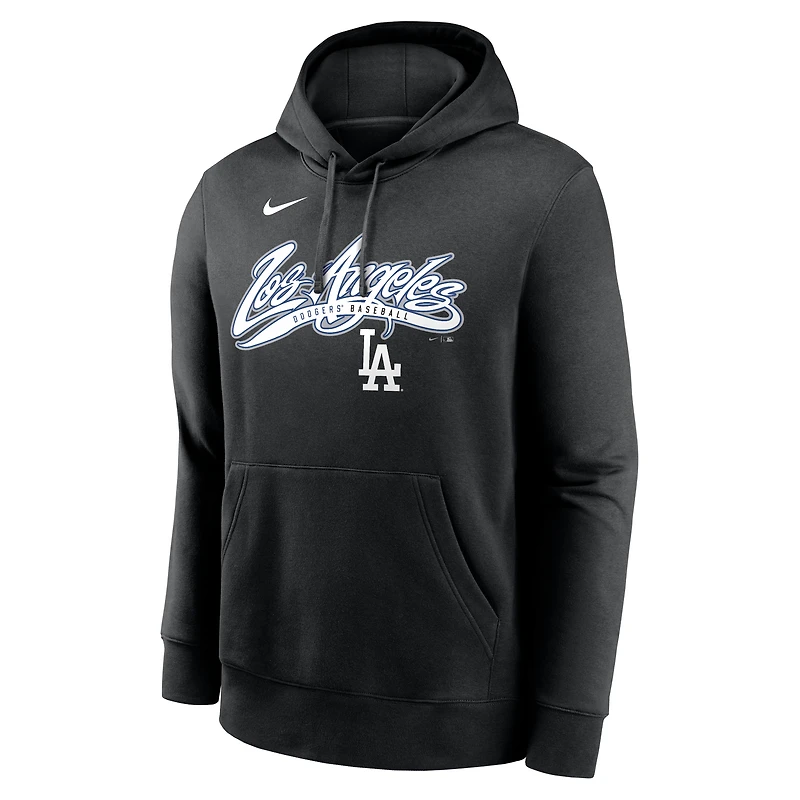 Sweat à capuche Nike noir pour homme Los Angeles Dodgers Local Club