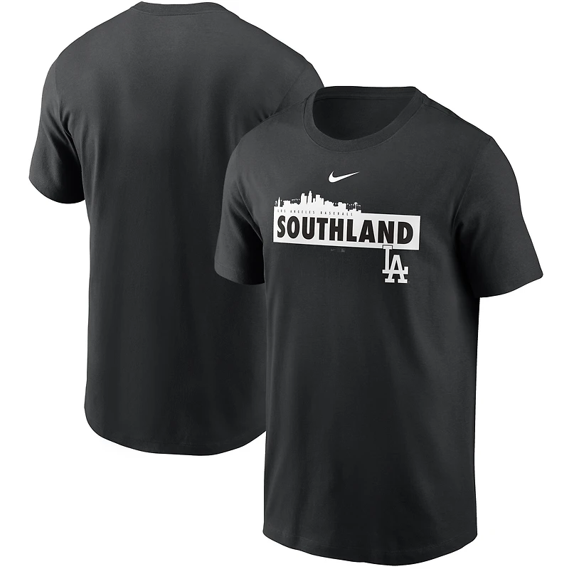 T-shirt Nike noir Los Angeles Dodgers Local Nickname Skyline pour homme