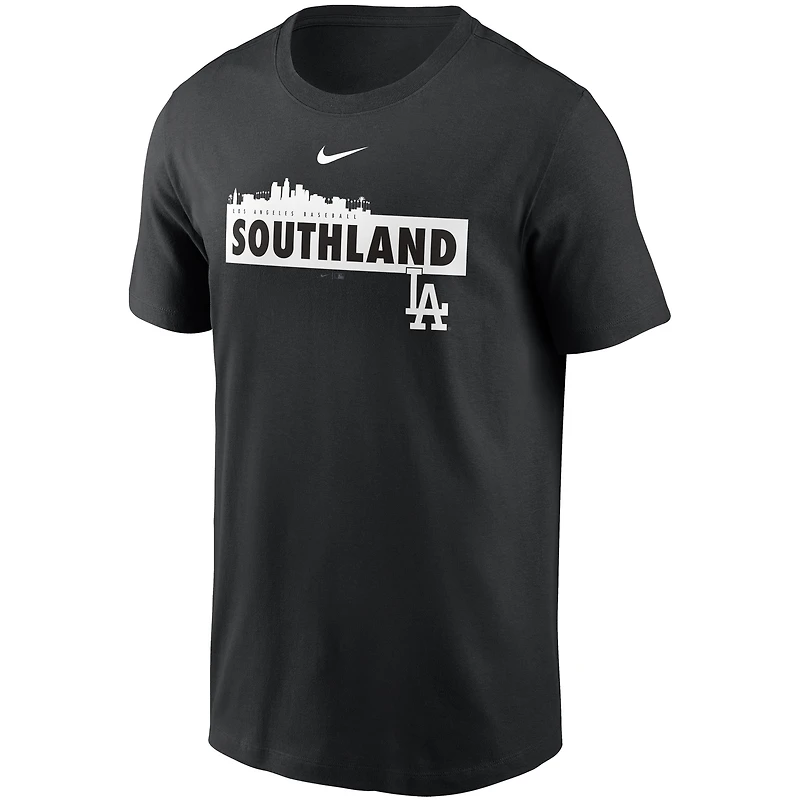 T-shirt Nike noir Los Angeles Dodgers Local Nickname Skyline pour homme