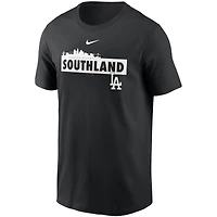 T-shirt Nike noir Los Angeles Dodgers Local Nickname Skyline pour homme