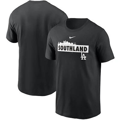 T-shirt Nike noir Los Angeles Dodgers Local Nickname Skyline pour homme