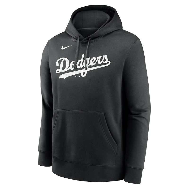 Sweat à capuche Nike noir en molleton avec logo Los Angeles Dodgers pour homme