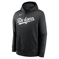 Sweat à capuche Nike noir en molleton avec logo Los Angeles Dodgers pour homme