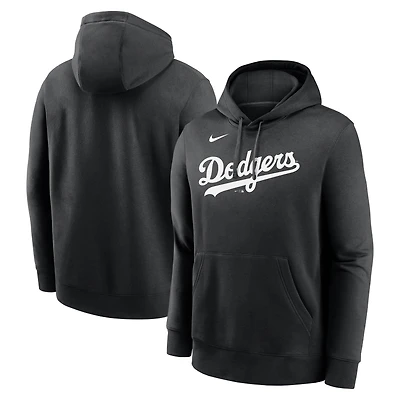 Sweat à capuche Nike noir en molleton avec logo Los Angeles Dodgers pour homme