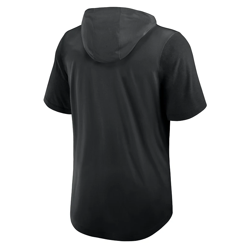 Men's Nike Black Los Angeles Dodgers Tri-Blend Hoodie T-Shirt