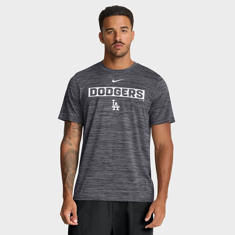 T-shirt Nike Velocity Dri-FIT noir pour homme des Dodgers de Los Angeles
