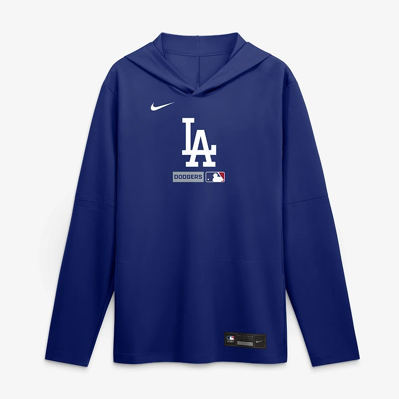 Men's Nike Los Angeles Dodgers Authentic Collection Dri-FIT Long Sleeve Hooded T-Shirt