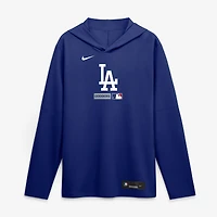 Men's Nike Los Angeles Dodgers Authentic Collection Dri-FIT Long Sleeve Hooded T-Shirt
