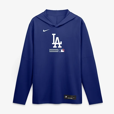 T-shirt à capuche manches longues Nike bleu Los Angeles Dodgers Authentic Collection Dri-FIT pour homme