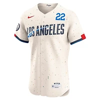 Maillot Nike Clayton Kershaw crème City Connect Elite des Dodgers de Los Angeles pour homme