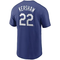 T-shirt Nike Clayton Kershaw Royal Los Angeles Dodgers avec nom et numéro pour homme