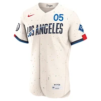 Men's Nike Cream Freddie Freeman Los Angeles Dodgers City Connect Authentic Sponsor Patch Jersey