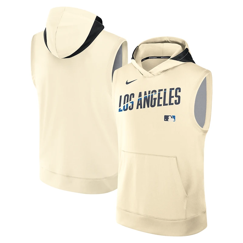 Sweat à capuche sans manches Nike blanc authentique City Connect Performance des Los Angeles Dodgers pour homme