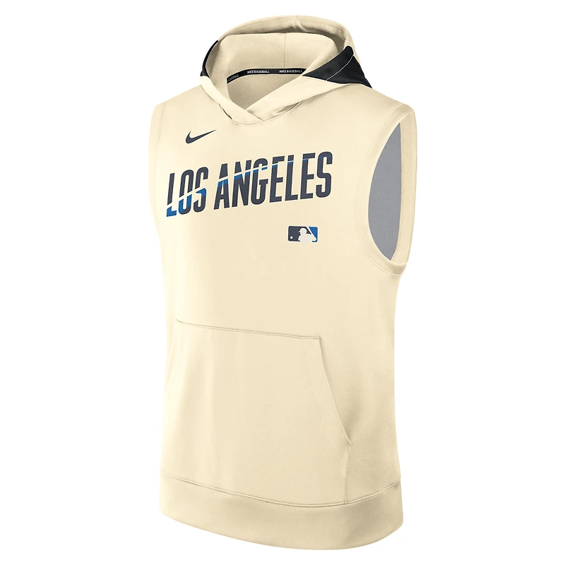 Men's Nike Cream Los Angeles Dodgers 2025 City Connect Authentic Collection Dri-FIT Sleeveless Hoodie