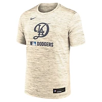 Men's Nike Cream Los Angeles Dodgers Authentic Collection City Connect Velocity Dri-FIT T-Shirt