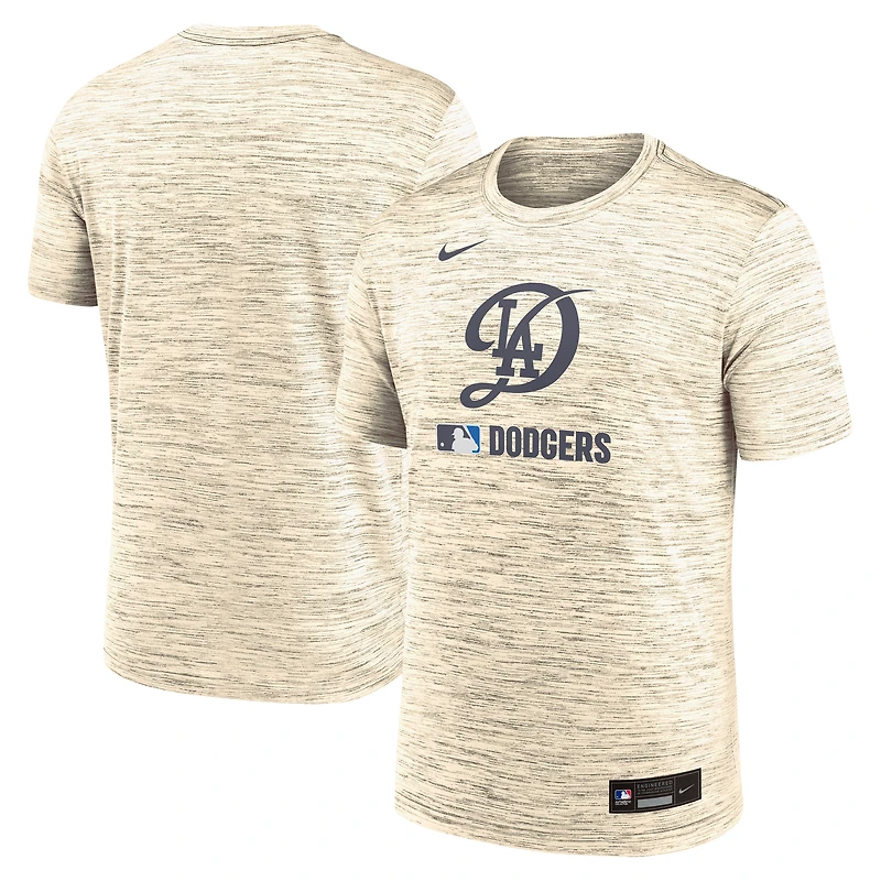 Men's Nike Cream Los Angeles Dodgers Authentic Collection City Connect Velocity Dri-FIT T-Shirt