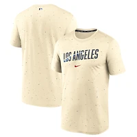 Men's Nike Cream Los Angeles Dodgers Authentic Collection City Connect Velocity Performance T-Shirt