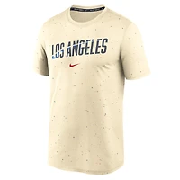 Men's Nike Cream Los Angeles Dodgers Authentic Collection City Connect Velocity Performance T-Shirt