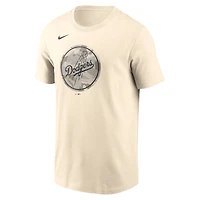 Men's Nike Cream Los Angeles Dodgers Camo Logo T-Shirt