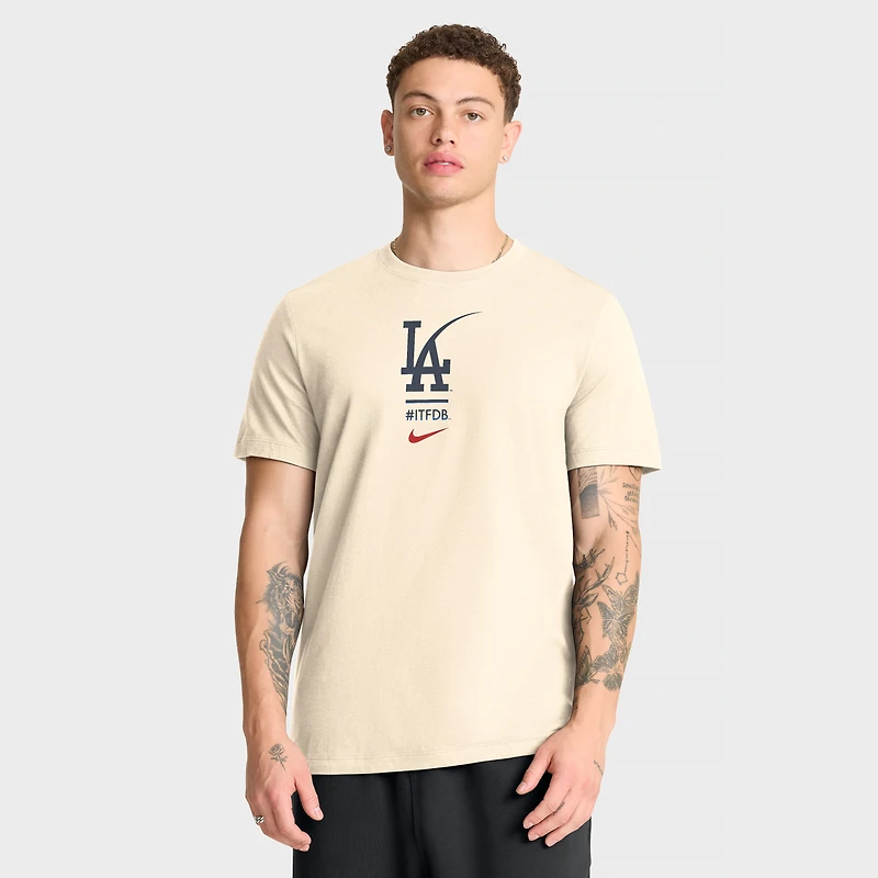 Men's Nike Cream Los Angeles Dodgers City Connect 2-Hit T-Shirt