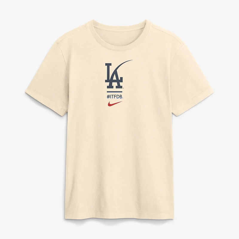 T-shirt Nike crème pour homme Los Angeles Dodgers City Connect 2-Hit