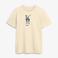 T-shirt Nike crème pour homme Los Angeles Dodgers City Connect 2-Hit