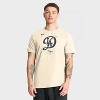 Men's Nike Cream Los Angeles Dodgers City Connect Large Logo T-Shirt