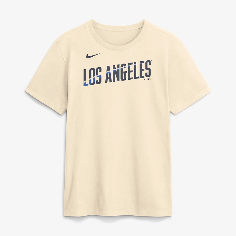 Men's Nike Cream Los Angeles Dodgers City Connect Wordmark T-Shirt
