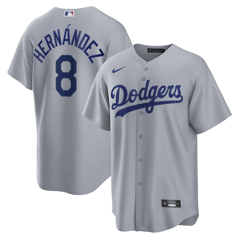 Men's Nike Enrique Hernández Gray Los Angeles Dodgers Road Replica Jersey