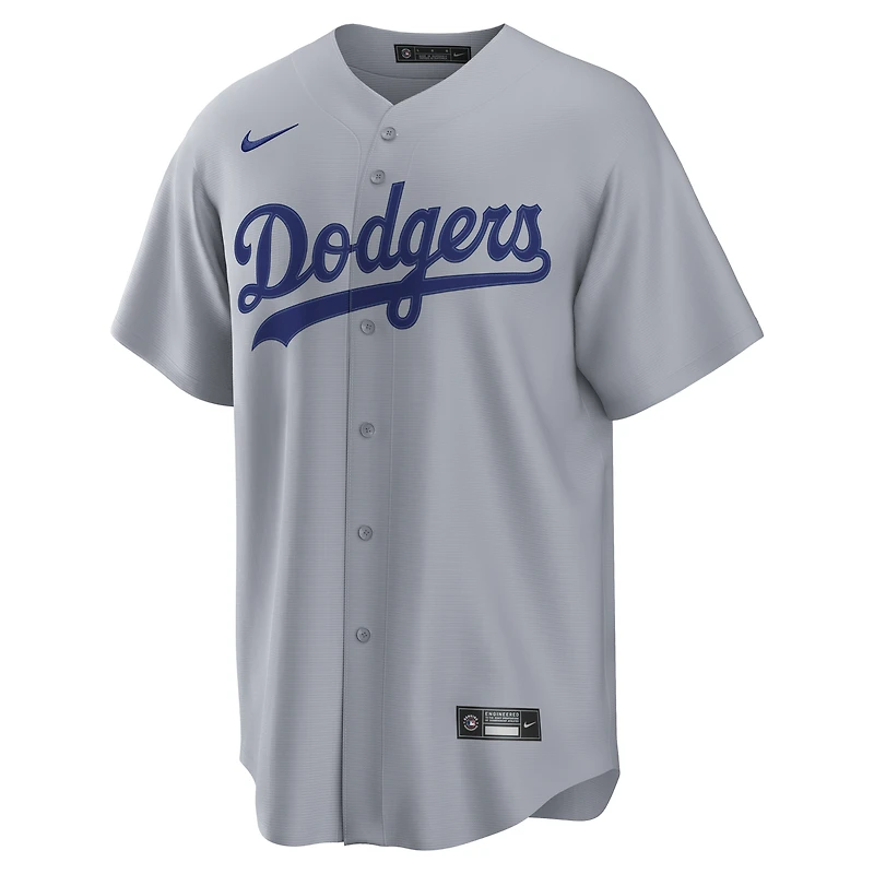 Maillot Nike Enrique Hernández pour homme, gris, Los Angeles Dodgers Road Replica