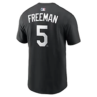 T-shirt Nike Freddie Freeman noir pour homme, Los Angeles Dodgers, avec nom et numéro