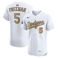 Men's Nike Freddie Freeman White Los Angeles Dodgers 2025 Gold Collection Elite Jersey